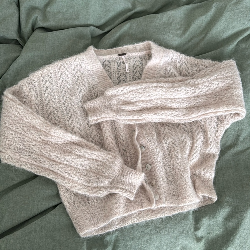 Free People 80% Alpaca Super Soft Cardigan, XS, oatmeal color